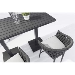 Table haute de jardin en aluminium anthracite, 160 x 70 x 106 cm | Orick