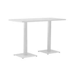 Table haute de jardin en aluminium blanc, 160 x 70 x 106 cm | Orick