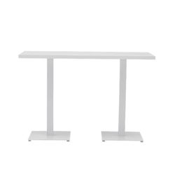 Table haute de jardin en aluminium blanc, 160 x 70 x 106 cm | Orick