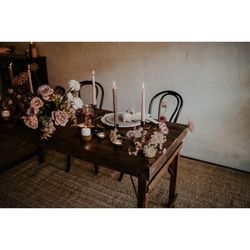 Folding high table made of tropical wood in natural, 175 x 59 x 107 cm | Bosco