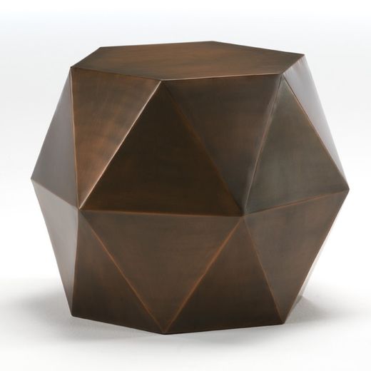 Side Table 58x58x46 Metal Copper