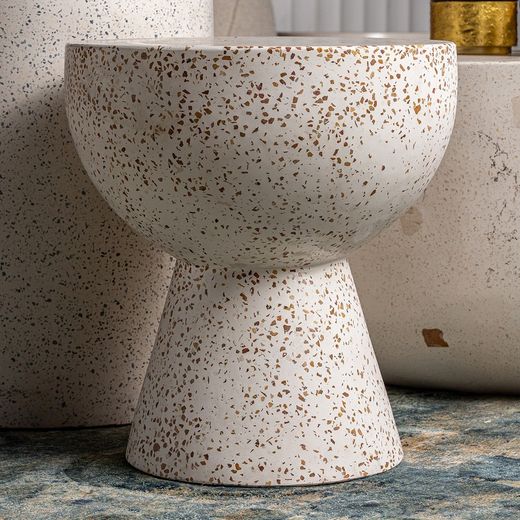 Τραπεζάκι Albenga White Terrazzo, 40 x 40 x 45 cm
