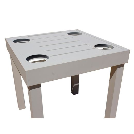 Mesa Auxiliar de Jardín Caterina de Aluminio Blanca, 45x45x46 cm