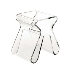 Side table with transparent acrylic magazine rack, 42x29x43 cm