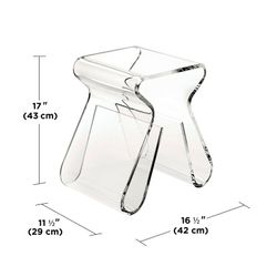 Side table with transparent acrylic magazine rack, 42x29x43 cm