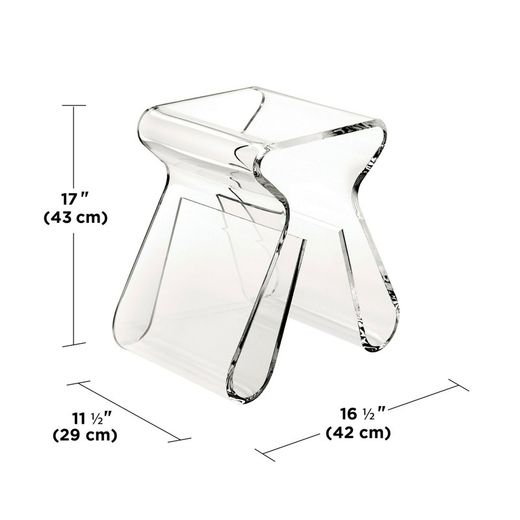 Side table with transparent acrylic magazine rack, 42x29x43 cm