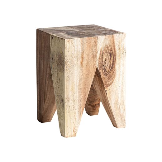 Mesa auxiliar cuadrada de madera de suar en natural, 30 x 30 x 45 cm | Rimini