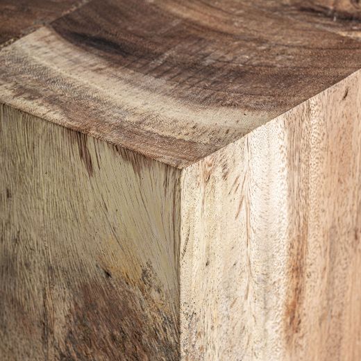 Mesa auxiliar cuadrada de madera de suar en natural, 30 x 30 x 45 cm | Rimini