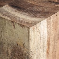Mesa auxiliar cuadrada de madera de suar en natural, 30 x 30 x 45 cm | Rimini