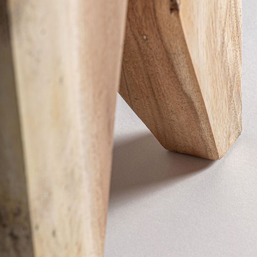 Mesa auxiliar cuadrada de madera de suar en natural, 30 x 30 x 45 cm | Rimini