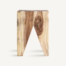 Mesa auxiliar cuadrada de madera de suar en natural, 30 x 30 x 45 cm | Rimini