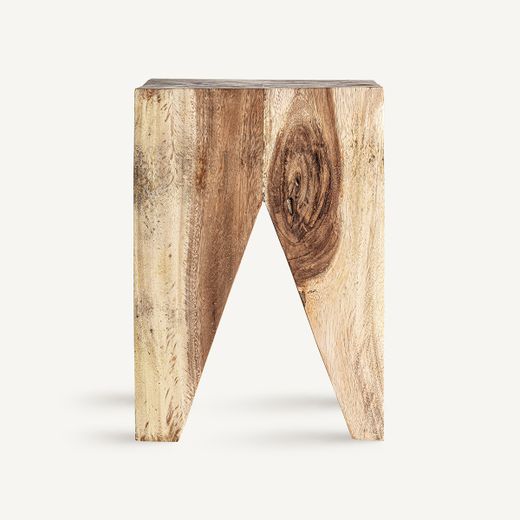 Mesa auxiliar cuadrada de madera de suar en natural, 30 x 30 x 45 cm | Rimini