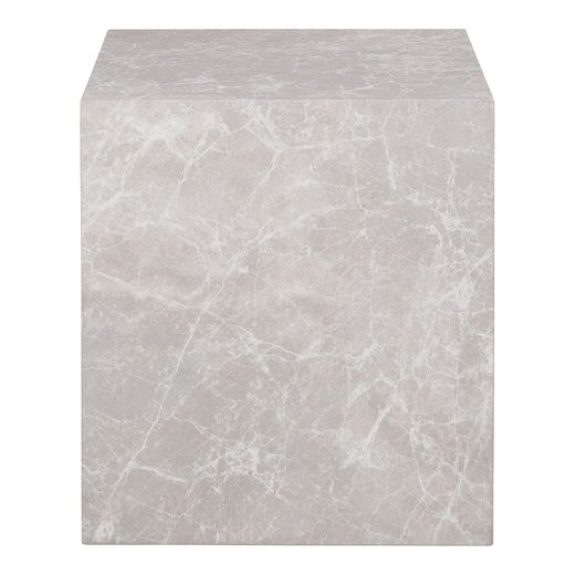 Table d'appoint carrée en bois effet marbre beige, 40 x 40 x 45 cm | Prague