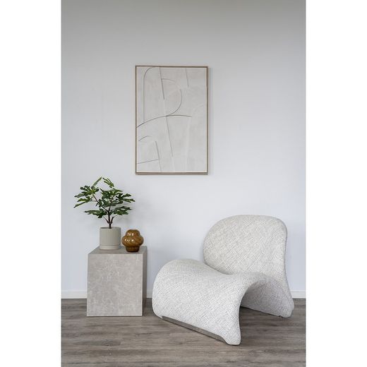Table d'appoint carrée en bois effet marbre beige, 40 x 40 x 45 cm | Prague
