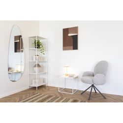 Square side table made of wood and steel in white, 45 x 45 x 45 cm | Vita