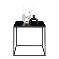 Square side table made of wood and steel in black, 45 x 45 x 45 cm | Vita