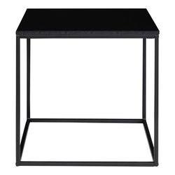 Square side table made of wood and steel in black, 45 x 45 x 45 cm | Vita