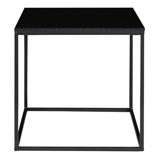 Square side table made of wood and steel in black, 45 x 45 x 45 cm | Vita