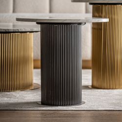 Steel Side Table Coen White/Black, Ø50x45cm