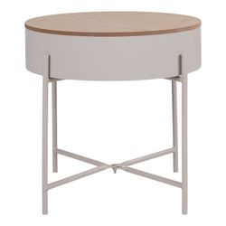 Table d'appoint en acier beige et naturel, 40 x 40 x 40 cm | Sisco