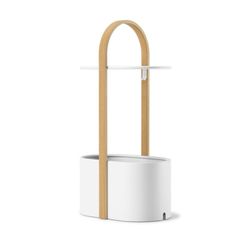 Table d'appoint en acier et eucalyptus en blanc et naturel, 35 x 24 x 69 cm | Bellwood