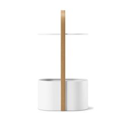 Table d'appoint en acier et eucalyptus en blanc et naturel, 35 x 24 x 69 cm | Bellwood