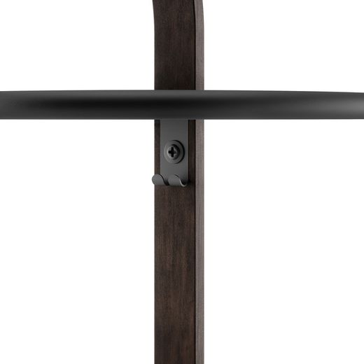 Table d'appoint en acier et eucalyptus en noir et noyer, 35 x 24 x 69 cm | Bellwood