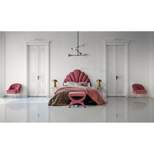 Table d'appoint en fer et marbre Tweng or/blanc, Ø41x60cm