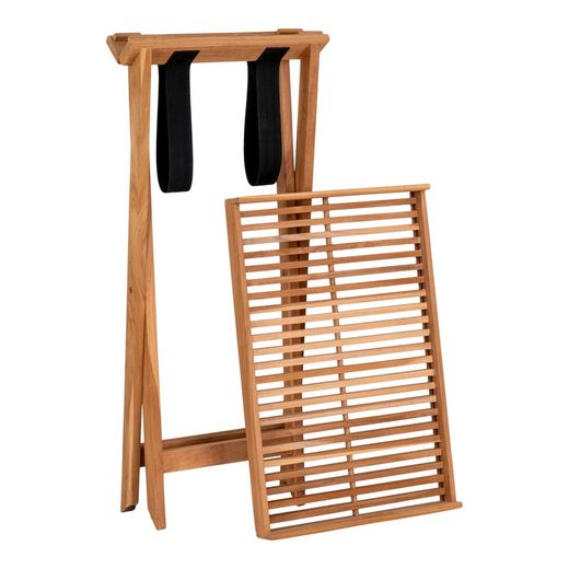 Table d'appoint de jardin avec plateau en bois de teck naturel, 60 x 40 x 70 cm | Rond