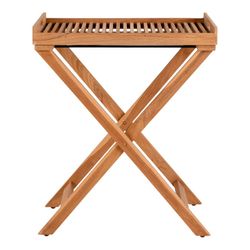Tavolino da giardino con vassoio in legno di teak naturale, 60 x 40 x 70 cm | Girare
