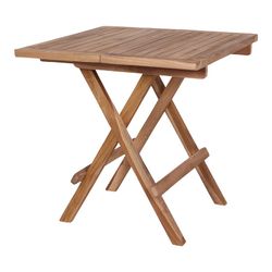 Square garden side table in natural teak wood, 50 x 50 x 50 cm | Bilbao
