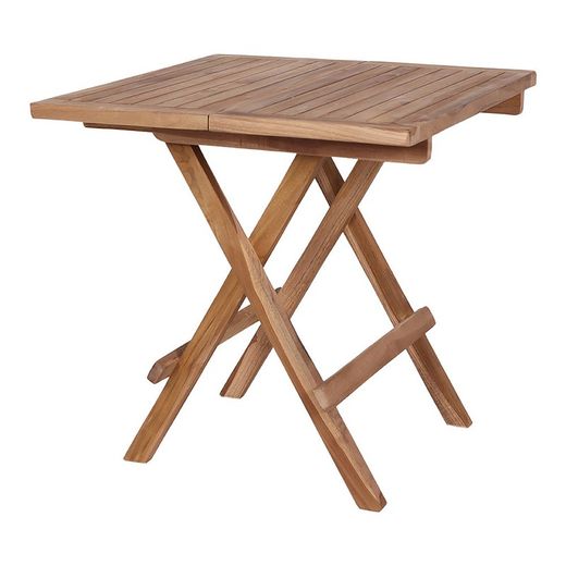 Square garden side table in natural teak wood, 50 x 50 x 50 cm | Bilbao