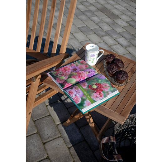 Square garden side table in natural teak wood, 50 x 50 x 50 cm | Bilbao