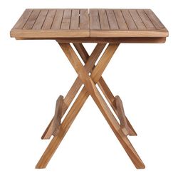 Square garden side table in natural teak wood, 50 x 50 x 50 cm | Bilbao