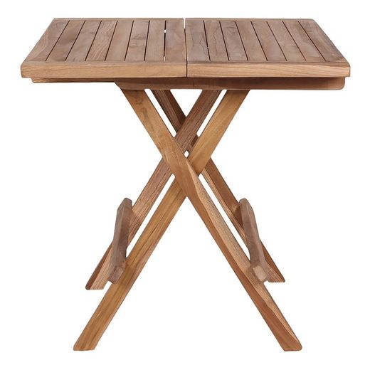 Square garden side table in natural teak wood, 50 x 50 x 50 cm | Bilbao