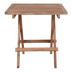 Square garden side table in natural teak wood, 50 x 50 x 50 cm | Bilbao