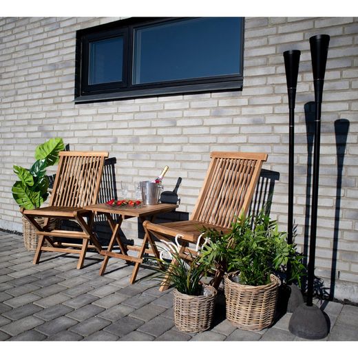 Square garden side table in natural teak wood, 50 x 50 x 50 cm | Bilbao