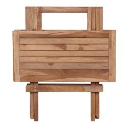 Square garden side table in natural teak wood, 50 x 50 x 50 cm | Bilbao