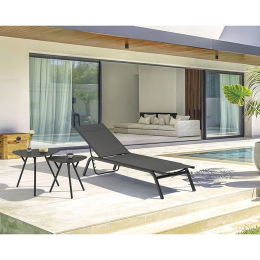 Havebord i antracit i aluminium, 50 x 50 x 50 cm | Galt