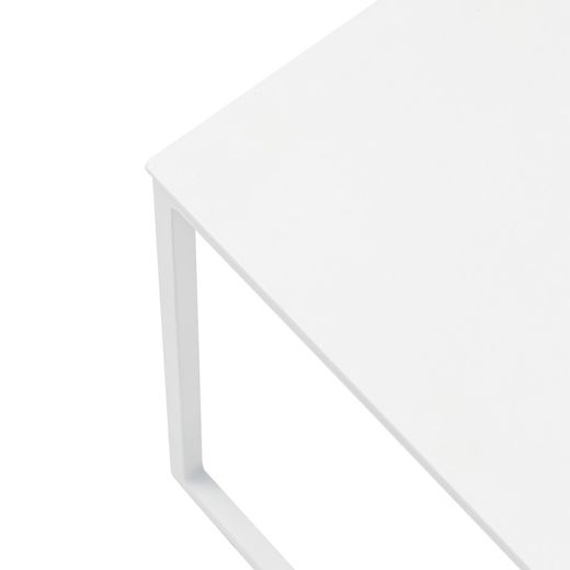 Garten-Beistelltisch aus Aluminium in Weiß, 34,5 x 34,5 x 35 cm | Davis