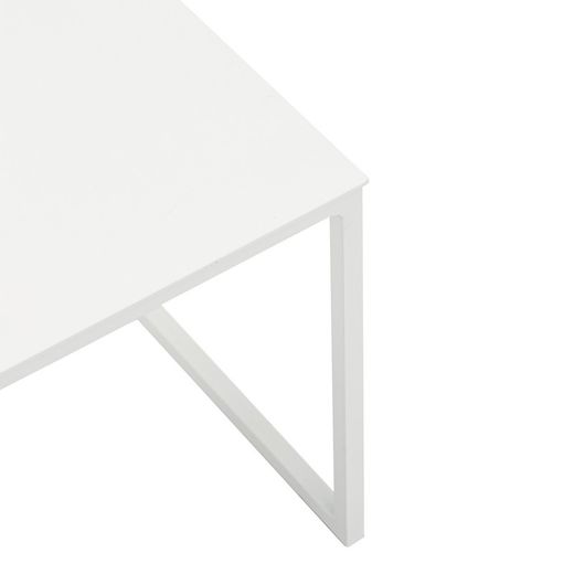 Garten-Beistelltisch aus Aluminium in Weiß, 34,5 x 34,5 x 35 cm | Davis