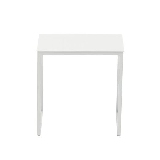 Garten-Beistelltisch aus Aluminium in Weiß, 34,5 x 34,5 x 35 cm | Davis