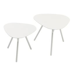 Havebord i hvidt aluminium, 50 x 50 x 50 cm | Galt