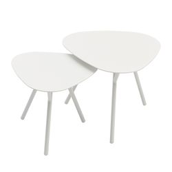 Havebord i hvidt aluminium, 50 x 50 x 50 cm | Galt