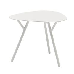 Aluminum garden side table in white, 60 x 60 x 45 cm | Galt