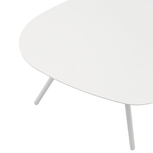 Aluminum garden side table in white, 60 x 60 x 45 cm | Galt
