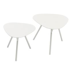 Aluminum garden side table in white, 60 x 60 x 45 cm | Galt