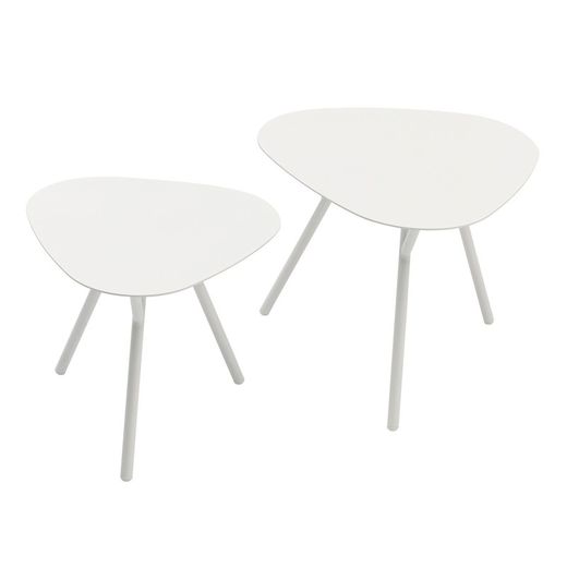 Aluminum garden side table in white, 60 x 60 x 45 cm | Galt