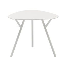 Aluminum garden side table in white, 60 x 60 x 45 cm | Galt