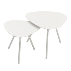 Aluminum garden side table in white, 60 x 60 x 45 cm | Galt
